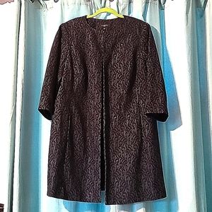 Long green and black lace jacket